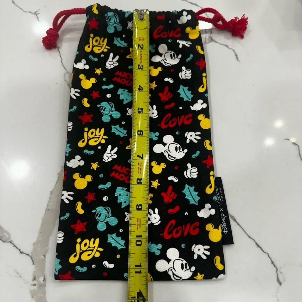 Disney x Kiehl's Mickey Mouse Holiday Drawstring Canvas Pouch Bag Black 11